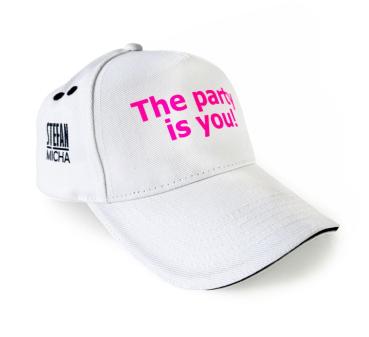 Base Cap, weiß ° The party is you!